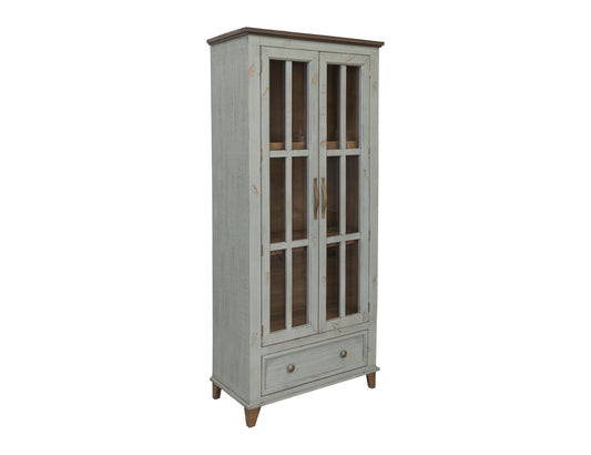 Toscana - 1 Drawer 2 Glass Doors Cabinet - Premium Display Cabinets from International Furniture Direct - Just $1222.50! Shop now at brett interiors