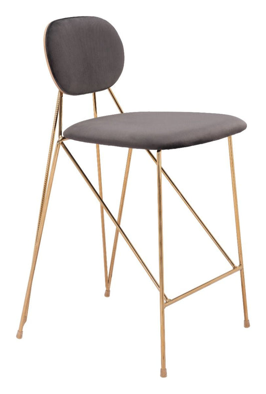 Georges - Counter Stool (Set of 2) - Gray / Gold - Premium Stool Sets from Zuo Modern - Just $1850! Shop now at brett interiors