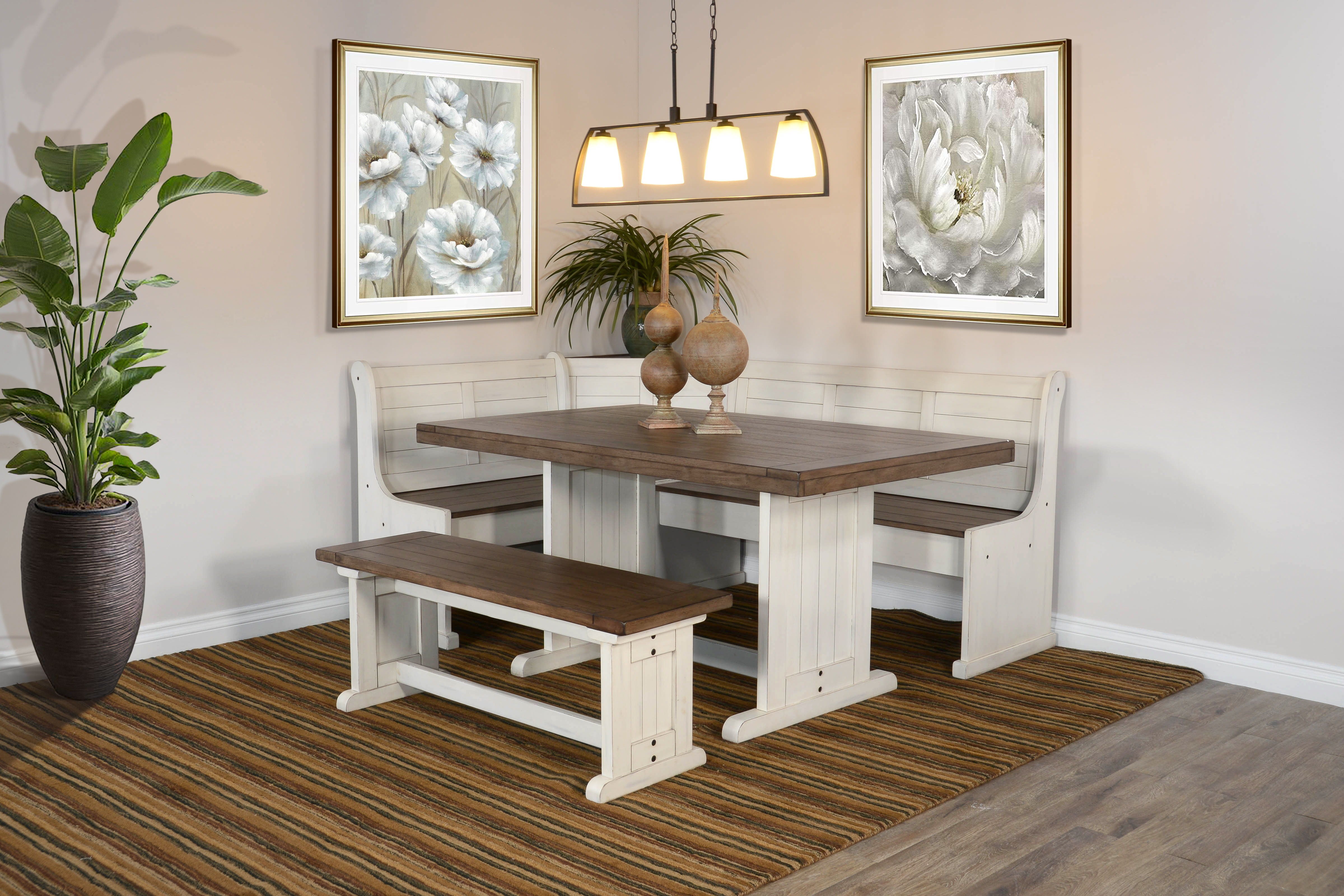 Pasadena - Breakfast Nook (4 Piece Set) - White - Premium 4 Piece Dining Room Sets from Sunny Designs - Just $1669! Shop now at brett interiors