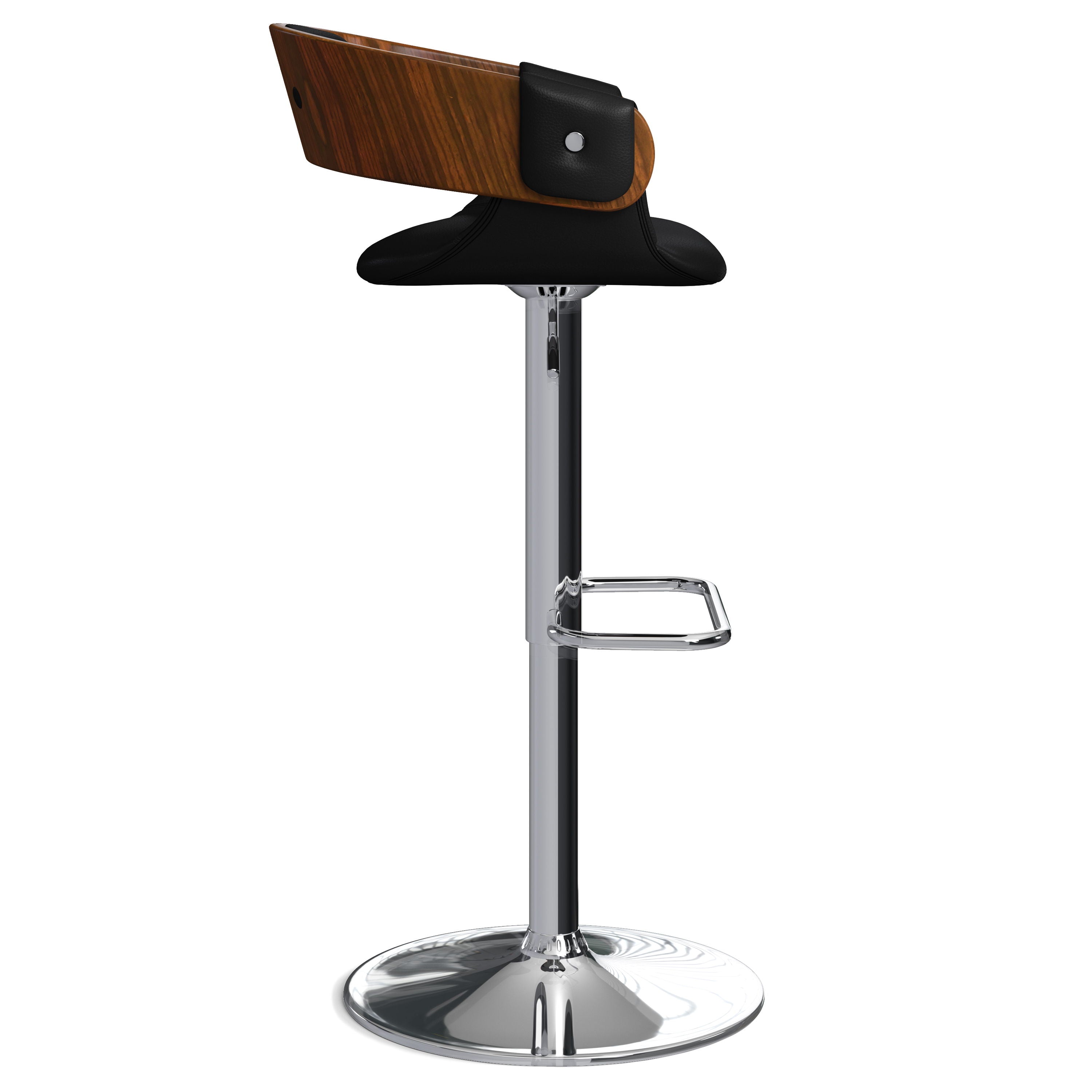 Farrell - Adjustable Swivel Bar Stool - Black - Premium Bar Height (28"-30") from Simpli Home - Just $184! Shop now at brett interiors