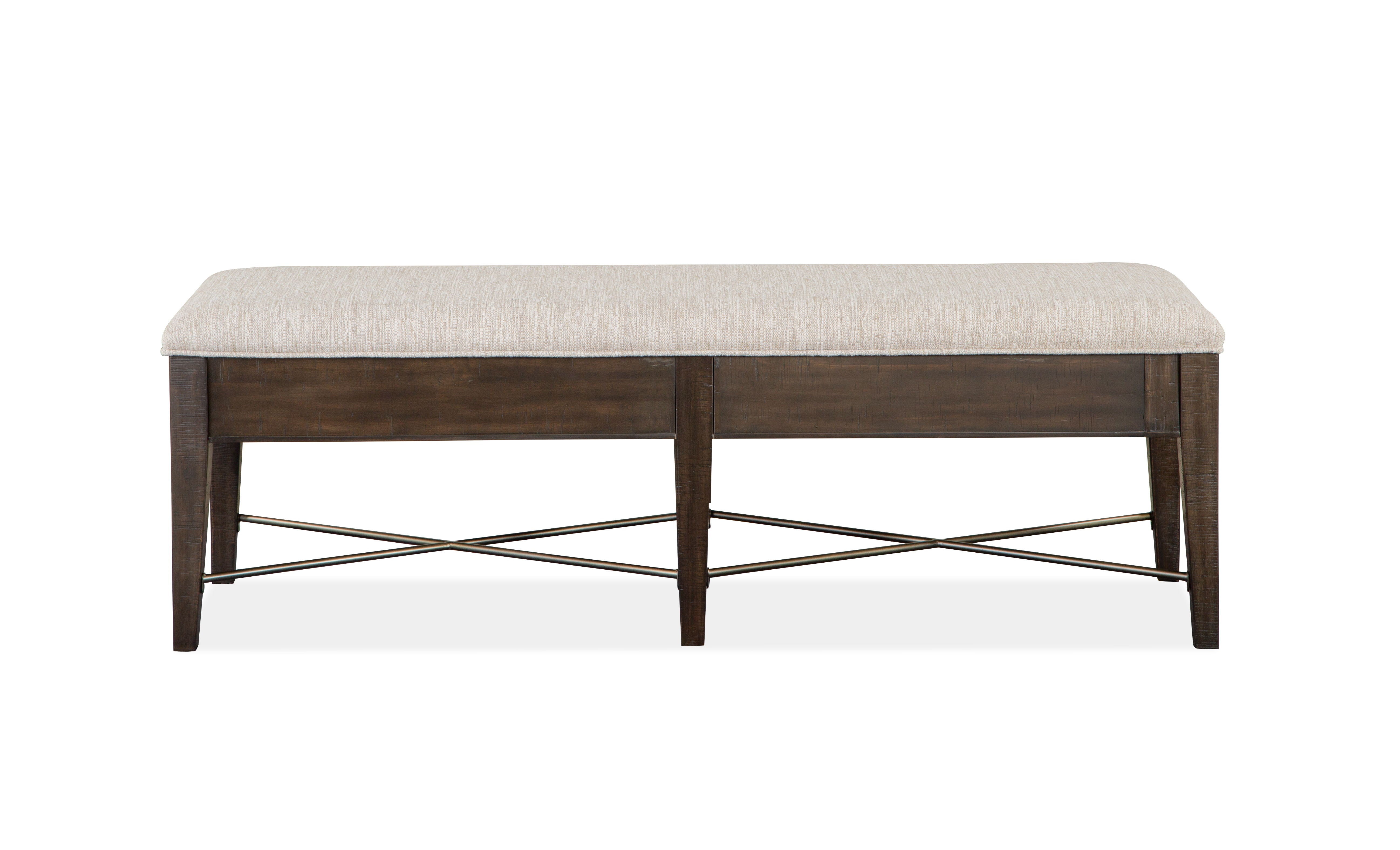 Westley Falls - Bench With Upholstered Seat - Graphite - Premium Upholstered Benches from Magnussen Furniture - Just $620! Shop now at brett interiors