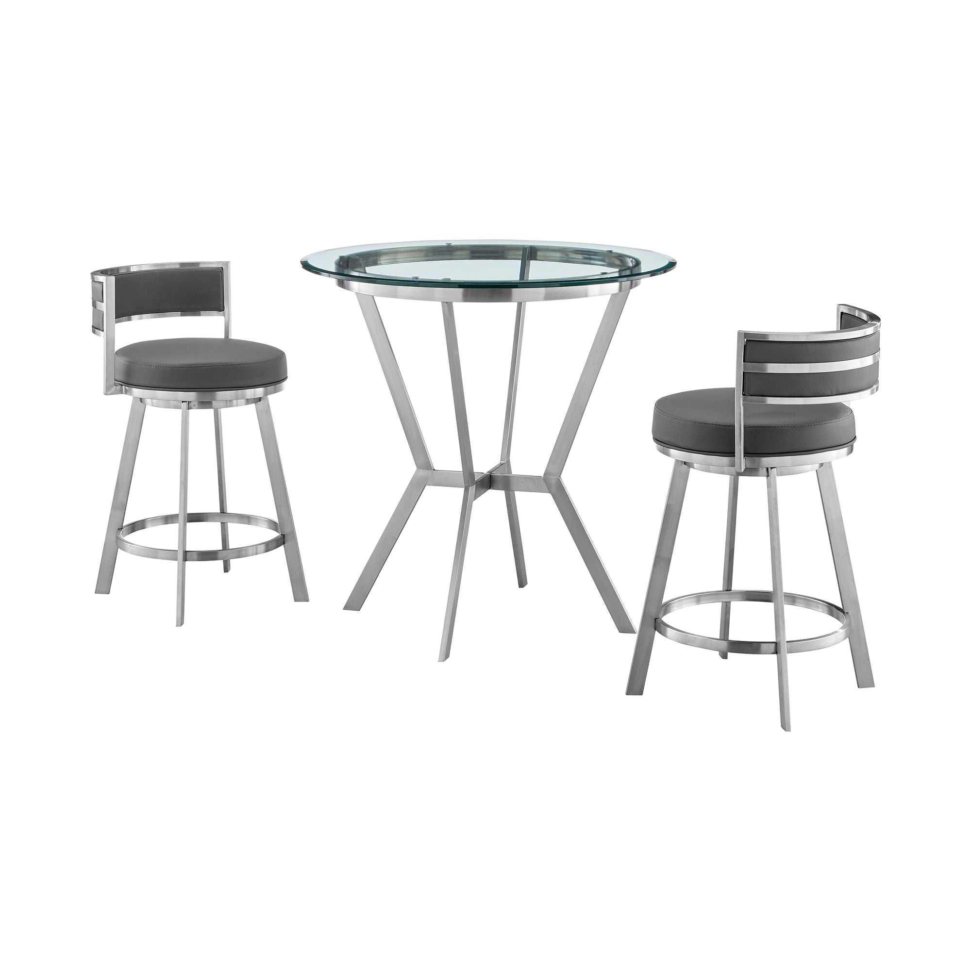 Naomi And Roman - Counter Height Dining Set - Premium 3 Piece Dining Room Sets from Armen Living - Just $1812.50! Shop now at brett interiors