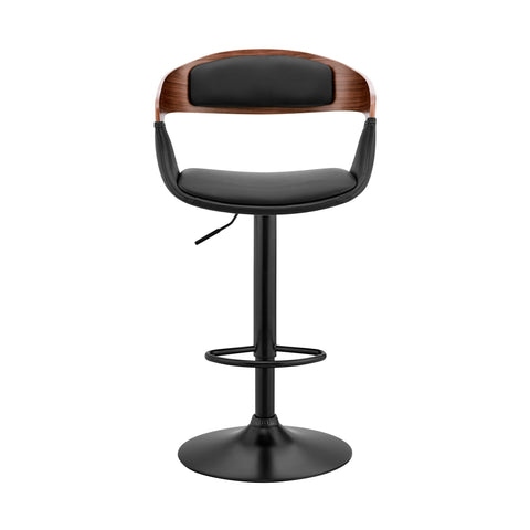 Benson - Adjustable Bar Stool - Walnut Wood - Premium Adjustable Height from Armen Living - Just $225! Shop now at brett interiors