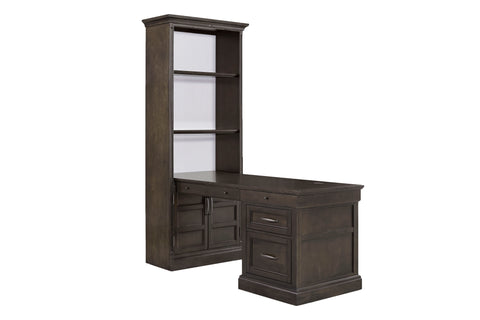 Shoreham - Bookcase With Peninsula Desk - Medium Roast - Premium 3 Piece Home Office Sets from Parker House - Just $2245! Shop now at brett interiors