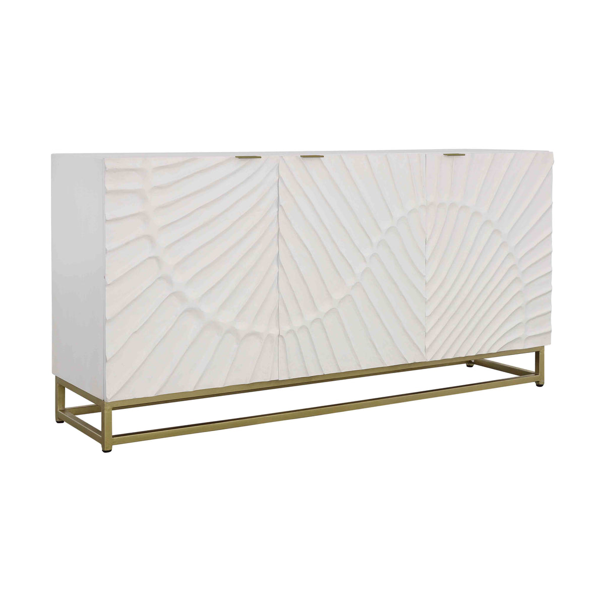 Fallow - Three Door Credenza - White / Gold - Premium Credenzas from Coast2Coast Home - Just $4950! Shop now at brett interiors