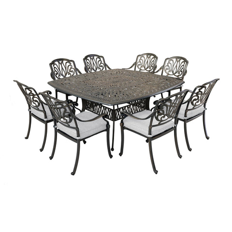 Square 8 Person 64" Long Aluminum Dining Set With Cushions - Premium 8 + Piece Outdoor Sets from Gather Craft - Just $4672! Shop now at brett interiors