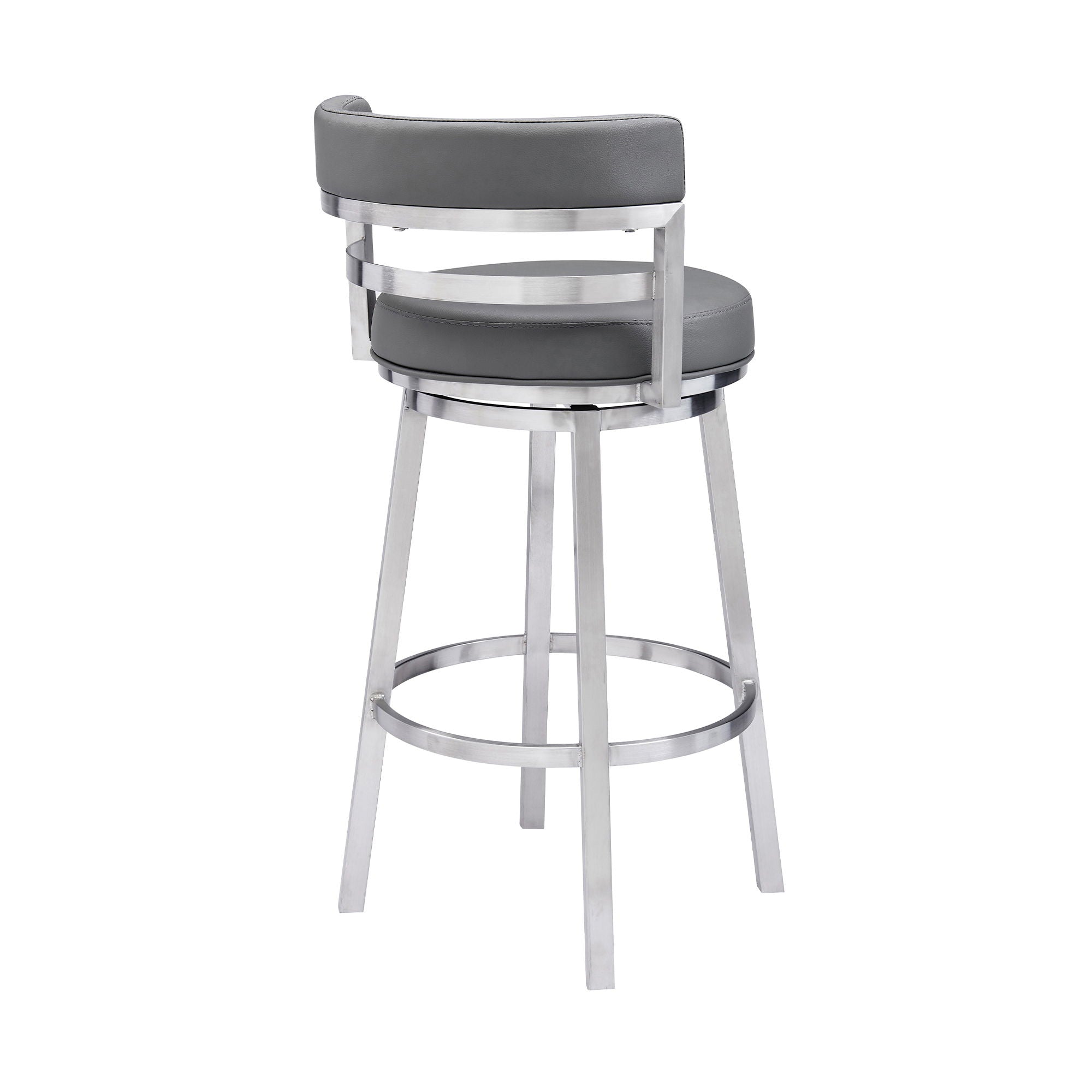 Madrid - Swivel Stainless Steel Bar Stool - Premium Counter Height (24"-27") from Armen Living - Just $415! Shop now at brett interiors