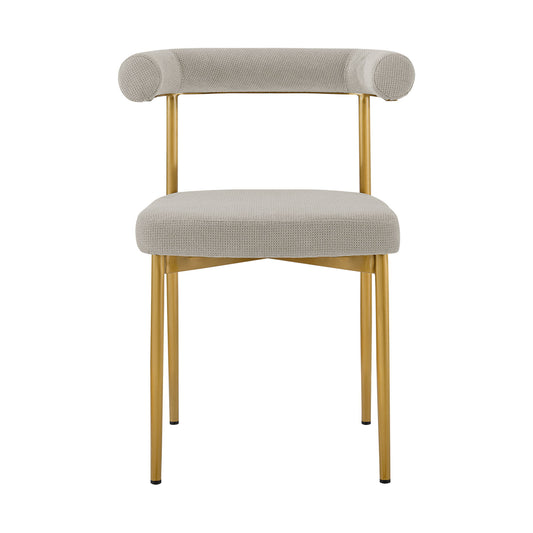 Shannon - Dining Chair (Set of 2) - Gold Brushed / Taupe - Premium Chair Sets from Armen Living - Just $905! Shop now at brett interiors