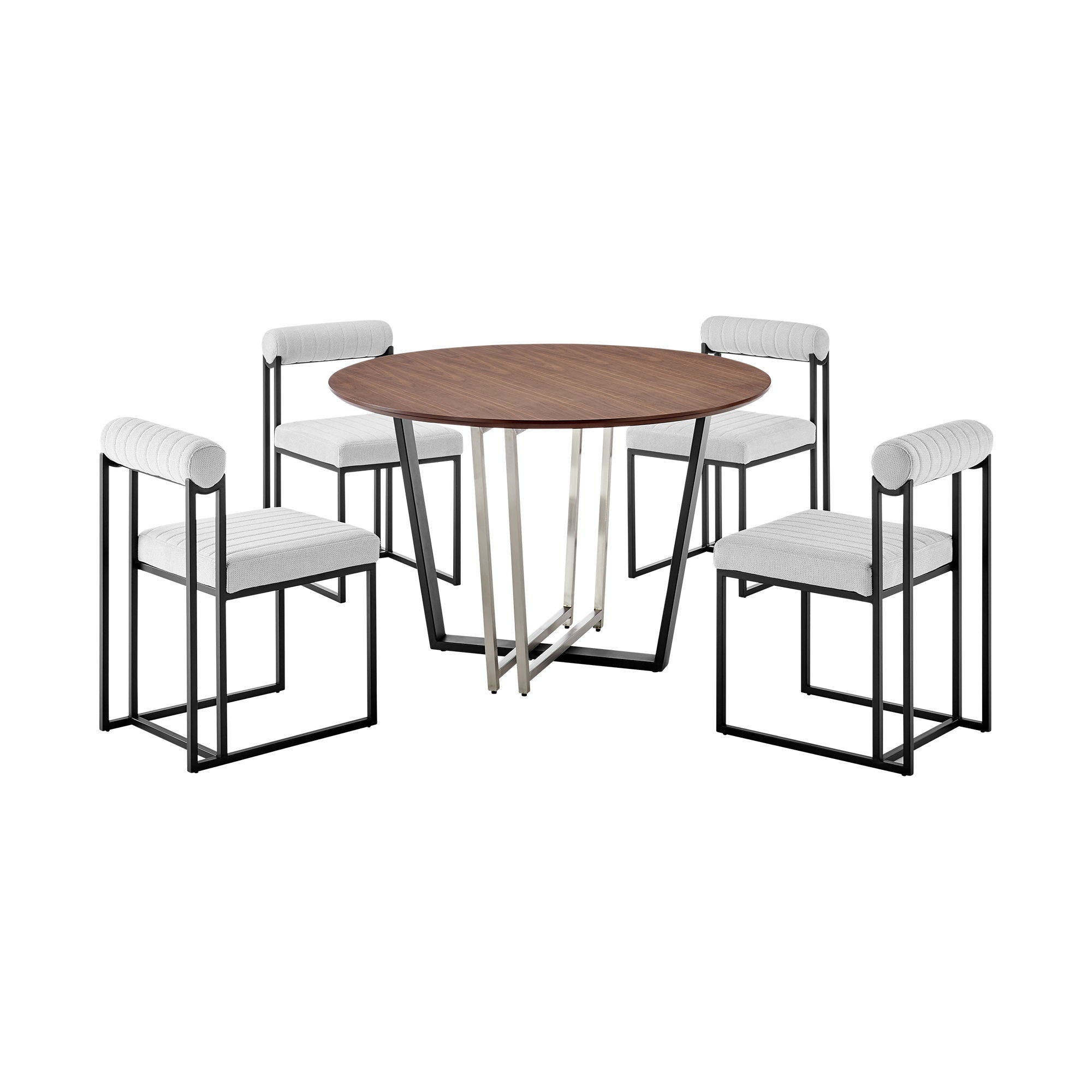 Joana Anastasia - Round Dining Table Set - Premium 5 Piece Dining Room Sets from Armen Living - Just $2555! Shop now at brett interiors