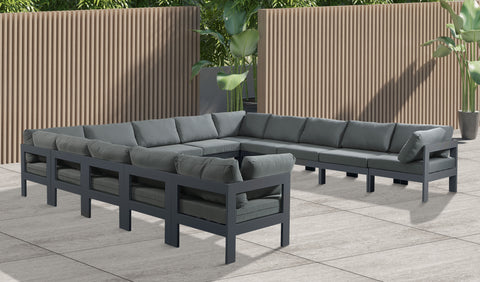 Nizuc - Outdoor Patio Modular Sectional 13 Piece - Grey - Premium Stationary Sectionals from Meridian Furniture - Just $11612.50! Shop now at brett interiors