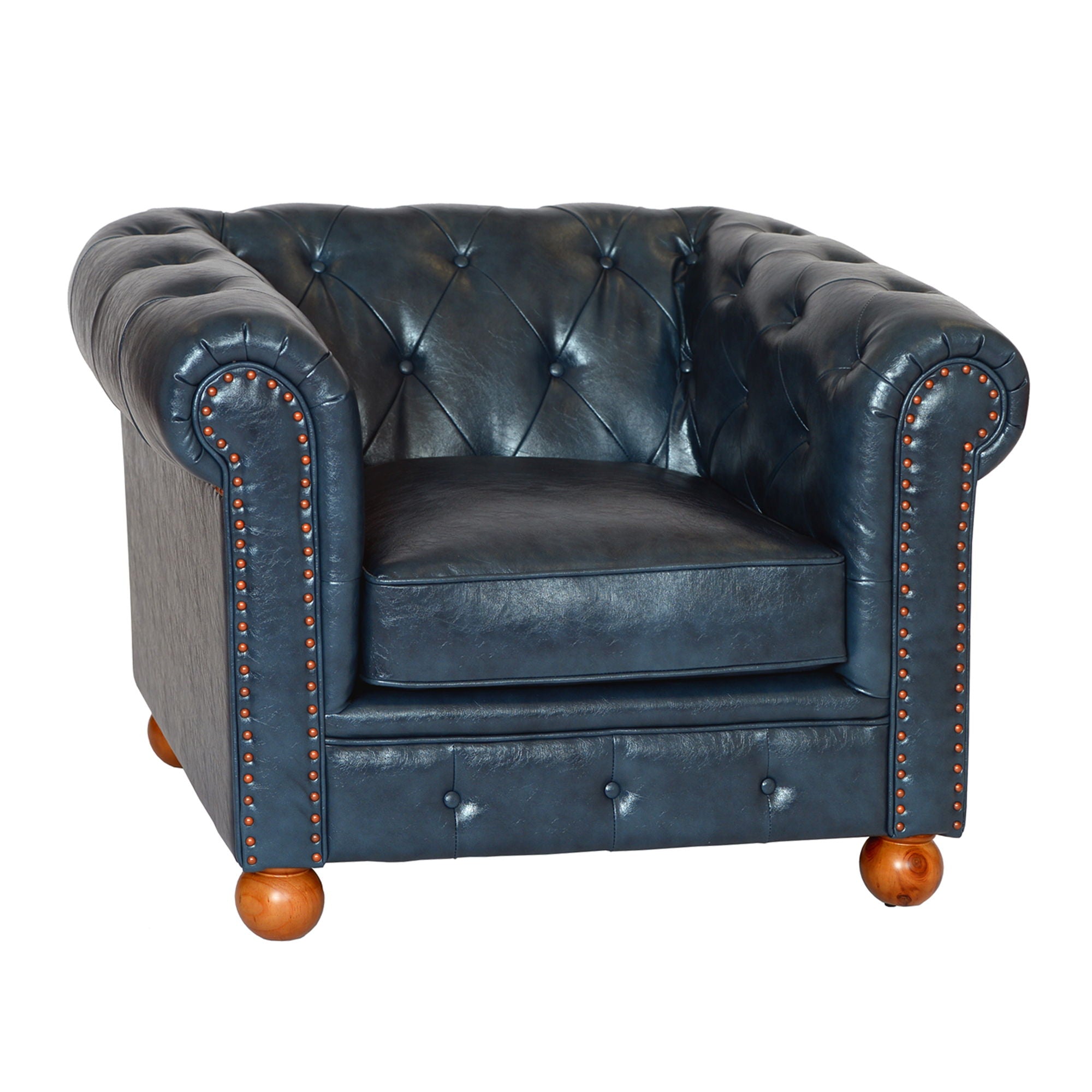 Winston - Sofa Chair - Antique Blue - Premium Arm Chairs from Armen Living - Just $1215! Shop now at brett interiors