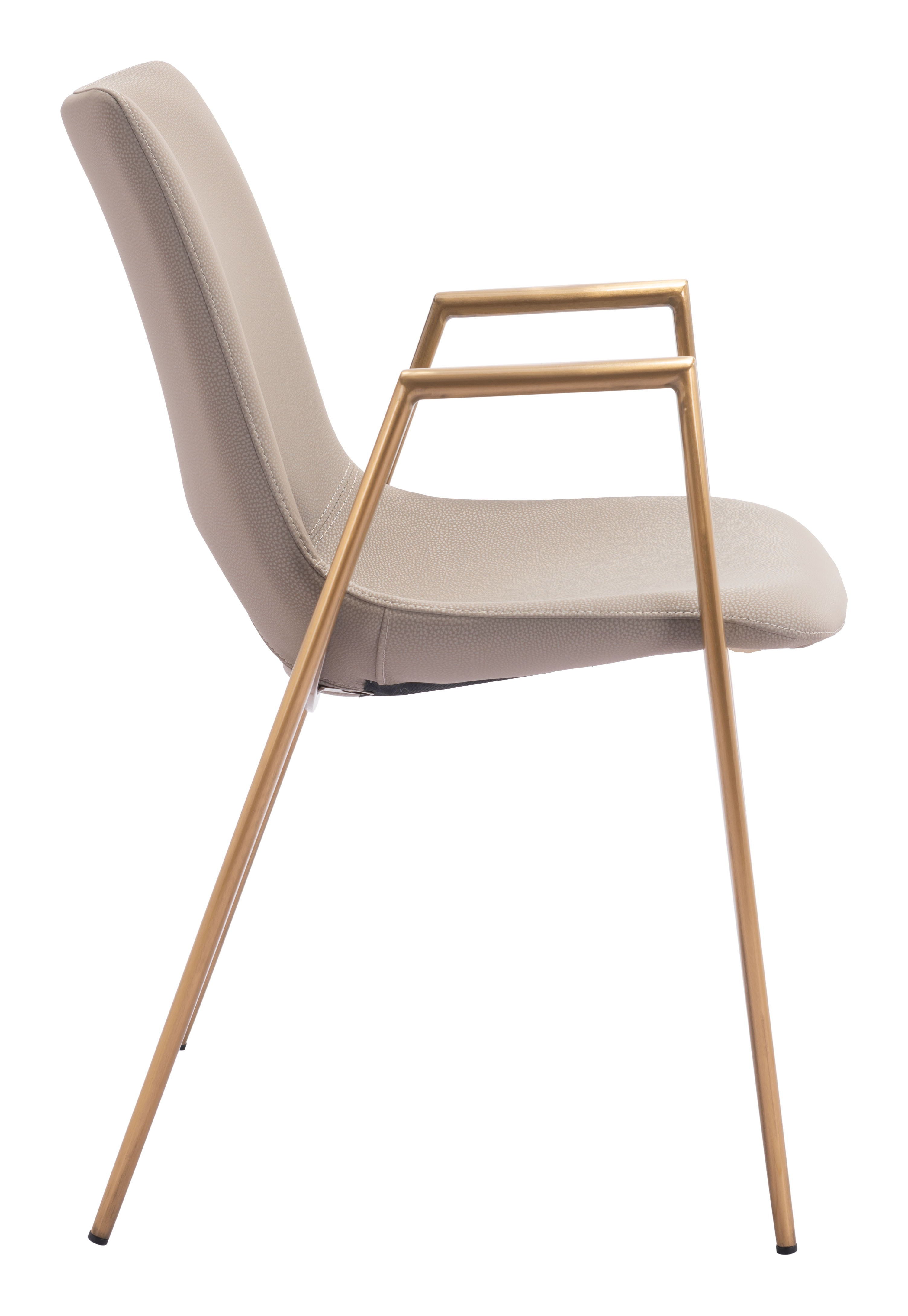 Desi - Dining Chair (Set of 2) - Beige & Gold - Premium Chair Sets from Zuo Modern - Just $1650! Shop now at brett interiors