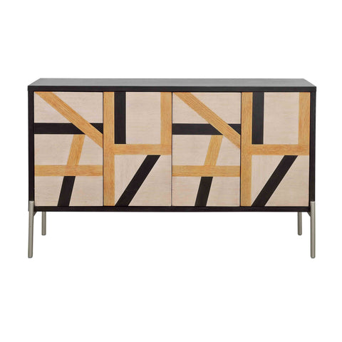 Sonia - Four Door Credenza - Black / Multicolor - Black / Multicolor - Premium Credenzas from Coast2Coast Home - Just $3465! Shop now at brett interiors