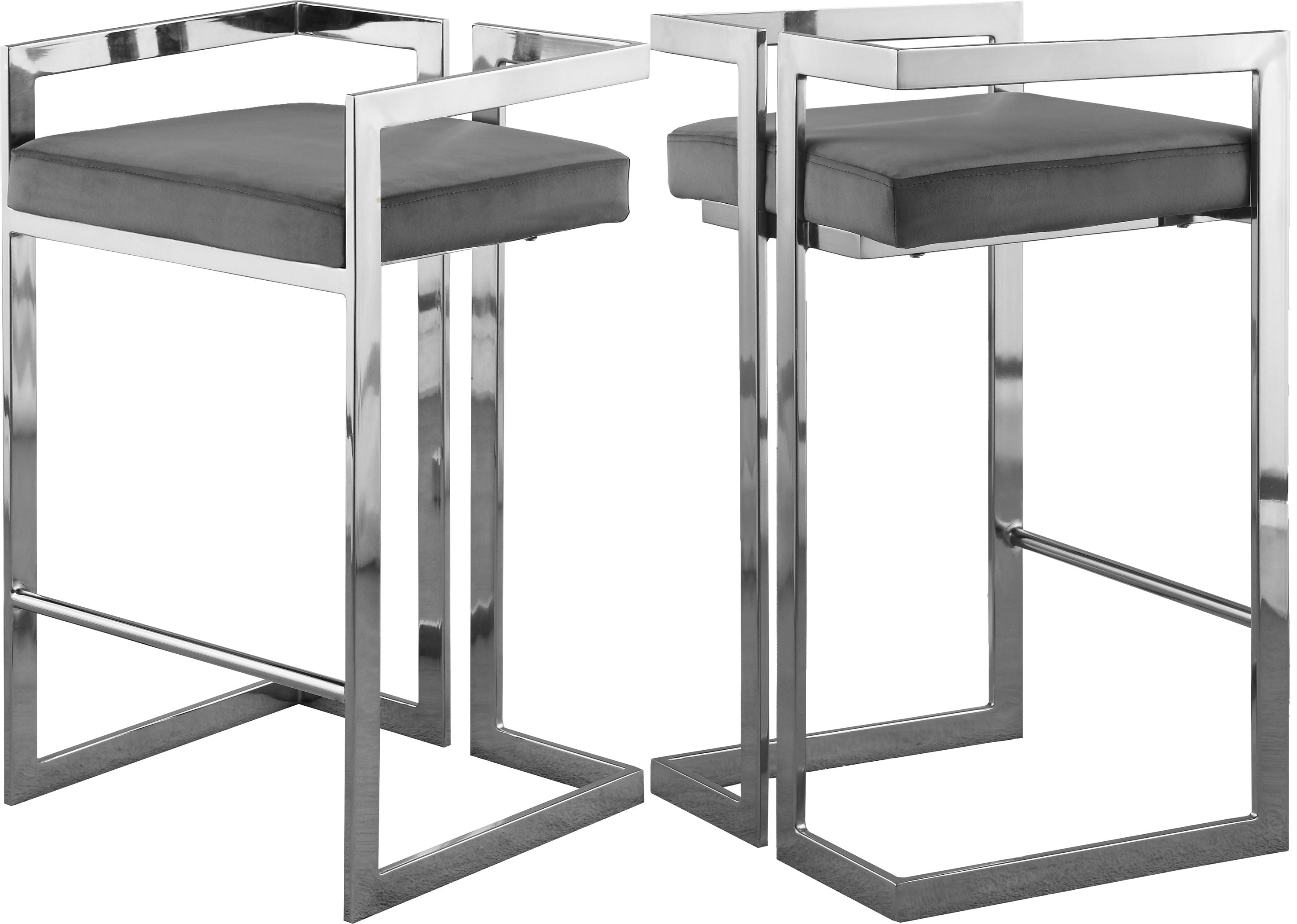 Ezra - Stool with Chrome Legs (Set of 2) - Premium Stool Sets from Meridian Furniture - Just $775! Shop now at brett interiors