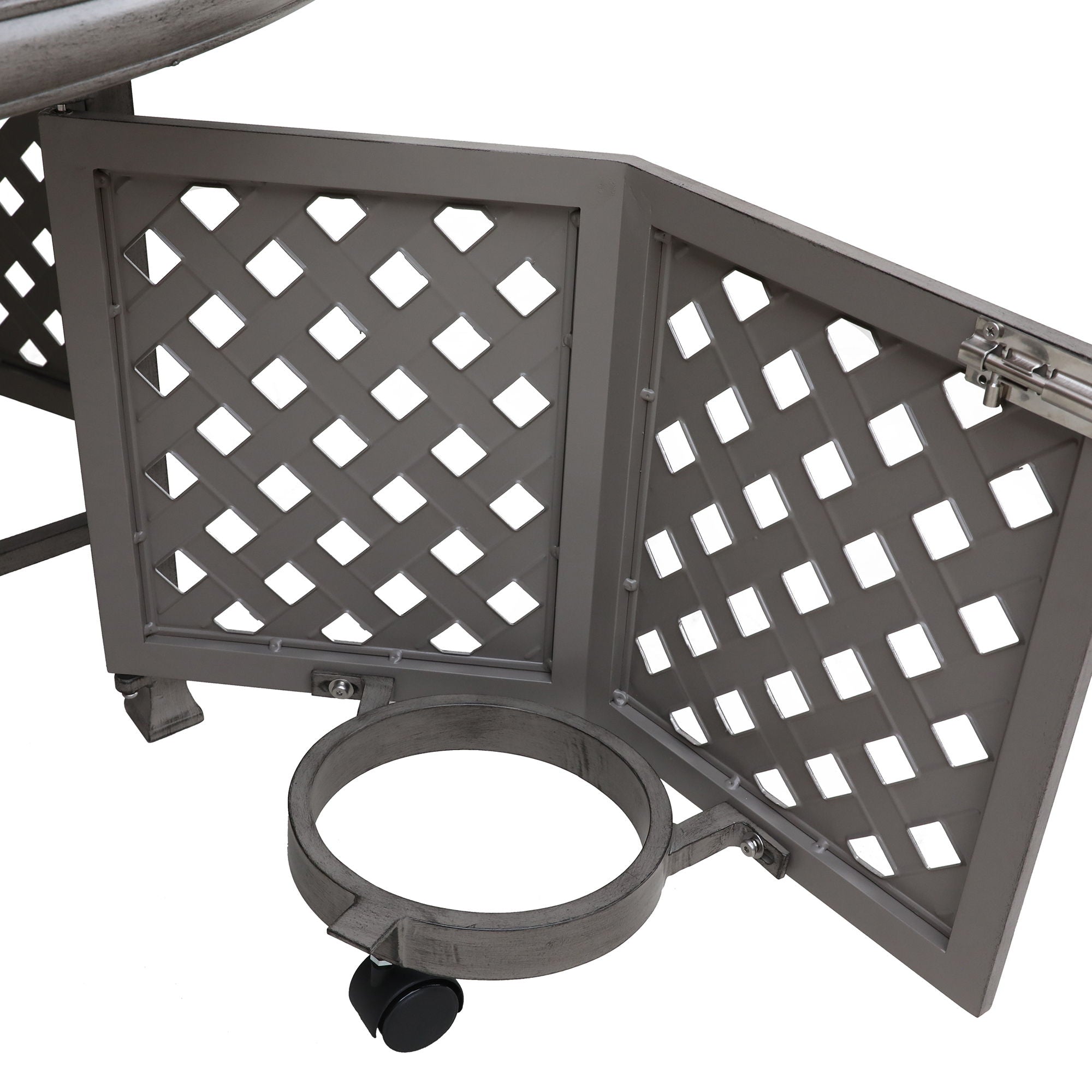 Cast Aluminum Propane Gas Firepit Table, Chat Height - Gray - Premium Fire Pits from Gather Craft - Just $1883! Shop now at brett interiors