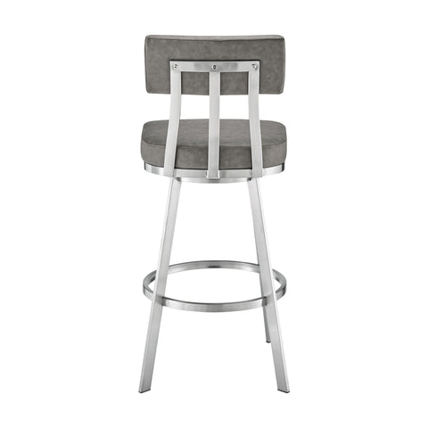 Benjamin - Swivel Stool - Brushed Steel Legs - Premium Counter Height (24"-27") from Armen Living - Just $410! Shop now at brett interiors