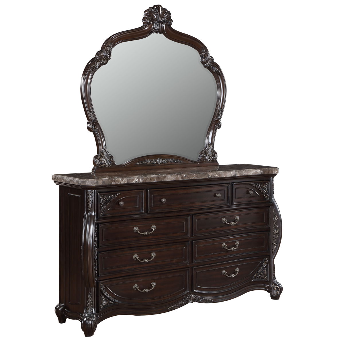 Palazzo Marina - Mirror - Walnut - Premium Bedroom Mirrors from New Classic - Just $300! Shop now at brett interiors