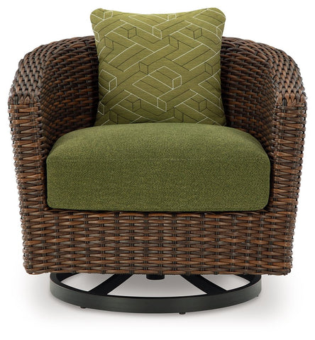 Horizon Hall - Brown / Green - Swivel Lounge With Cushion - Premium Swivel Chairs from Signature Design by Ashley® - Just $749.38! Shop now at brett interiors