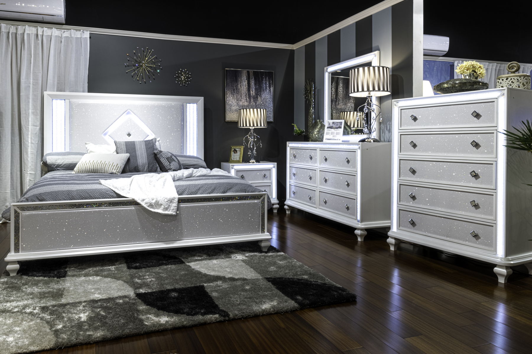 Stardust - Nightstand - White - Premium Accent Nightstands from New Classic - Just $425! Shop now at brett interiors