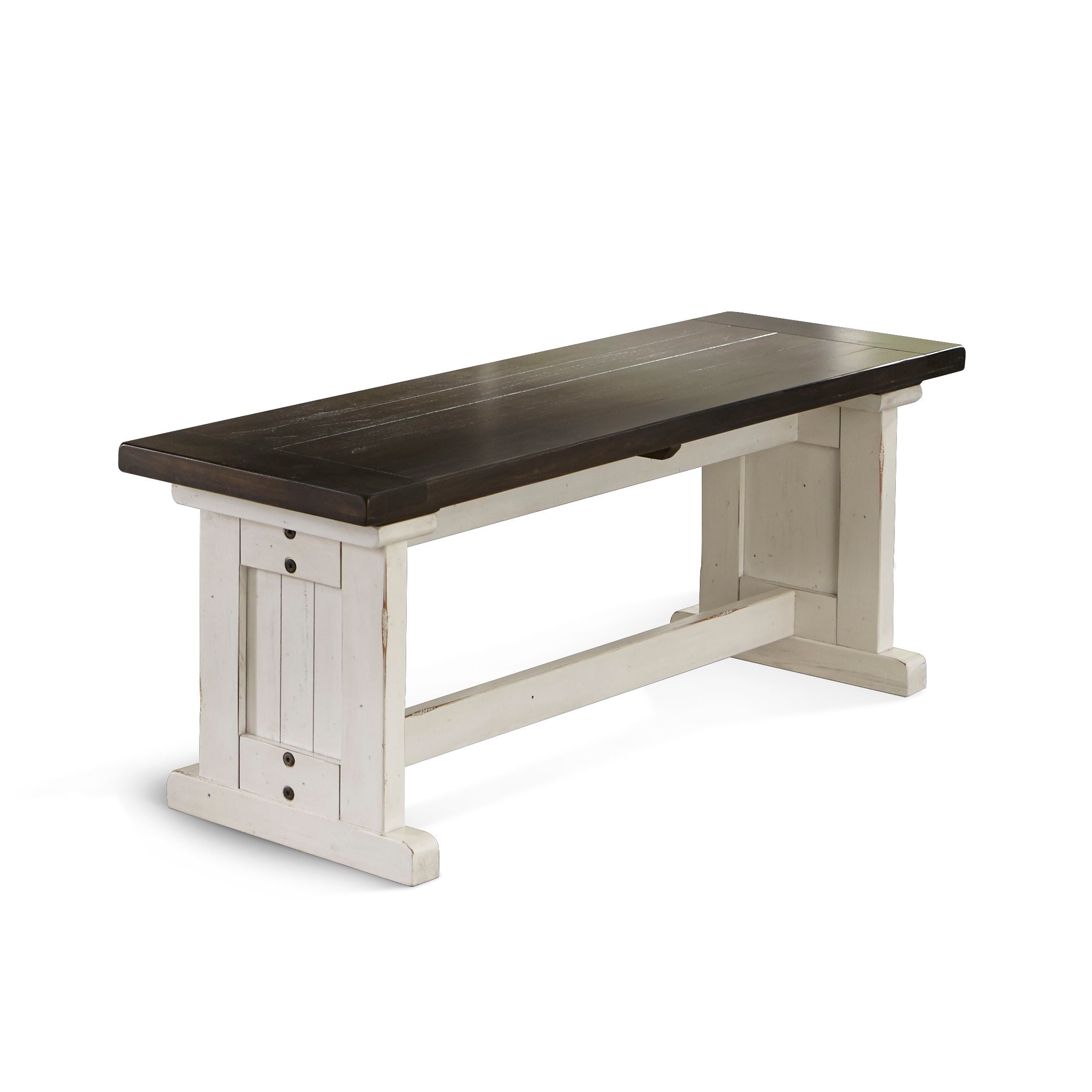 Carriage House - Side Bench - White / Dark Brown - Premium Dining Benches from Sunny Designs - Just $211! Shop now at brett interiors