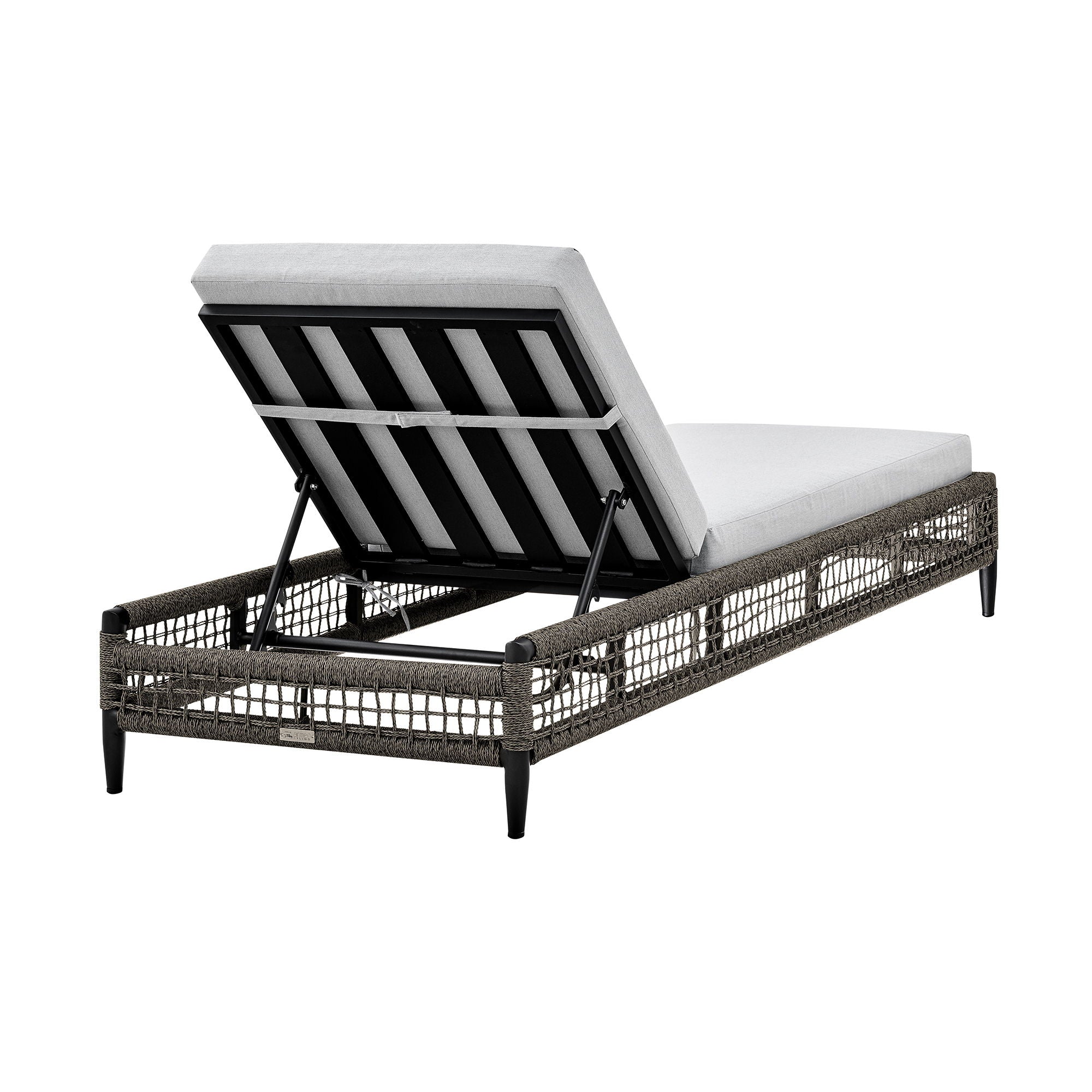 Alegria - Outdoor Patio Adjustable Chaise Lounge Chair With Cushions - Gray - Premium Chaises from Armen Living - Just $1892.50! Shop now at brett interiors