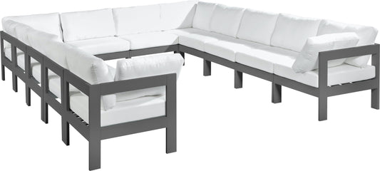 Nizuc - Outdoor Patio Modular Sectional 12 Piece - White - Premium Stationary Sectionals from Meridian Furniture - Just $10750! Shop now at brett interiors