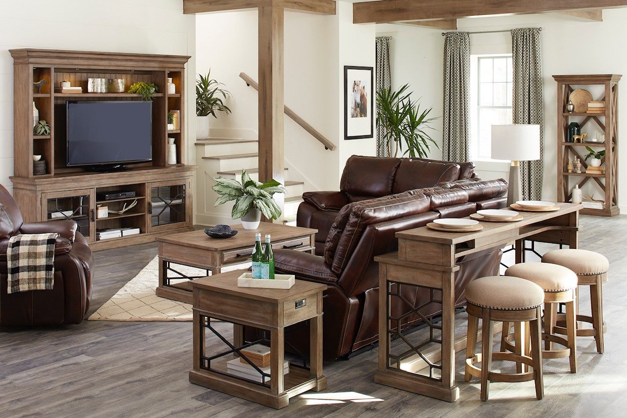 Sundance - Console with Hutch - Premium Entertainment Centers from Parker House - Just $2297.50! Shop now at brett interiors