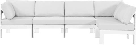 Nizuc - Outdoor Patio Modular Sectional - White - Fabric - Premium Stationary Sectionals from Meridian Furniture - Just $4512.50! Shop now at brett interiors