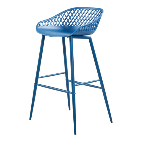 Piazza - Outdoor Barstool Barstool (Set of 2) - Blue - Premium Chair Sets from Moe's Home Collection - Just $497.50! Shop now at brett interiors