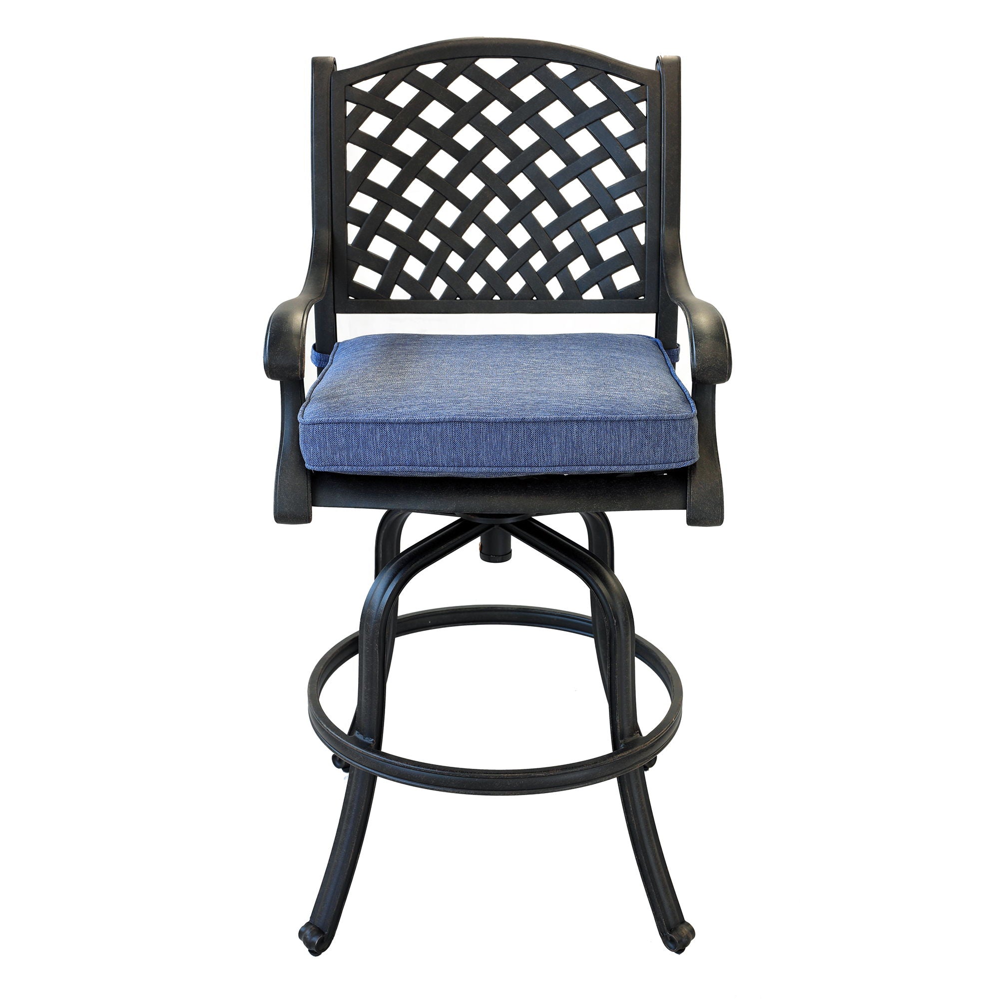 Patio Outdoor Aluminum Bar Stool With Cushion (Set of 2) - Premium Chair Sets from Gather Craft - Just $1080! Shop now at brett interiors