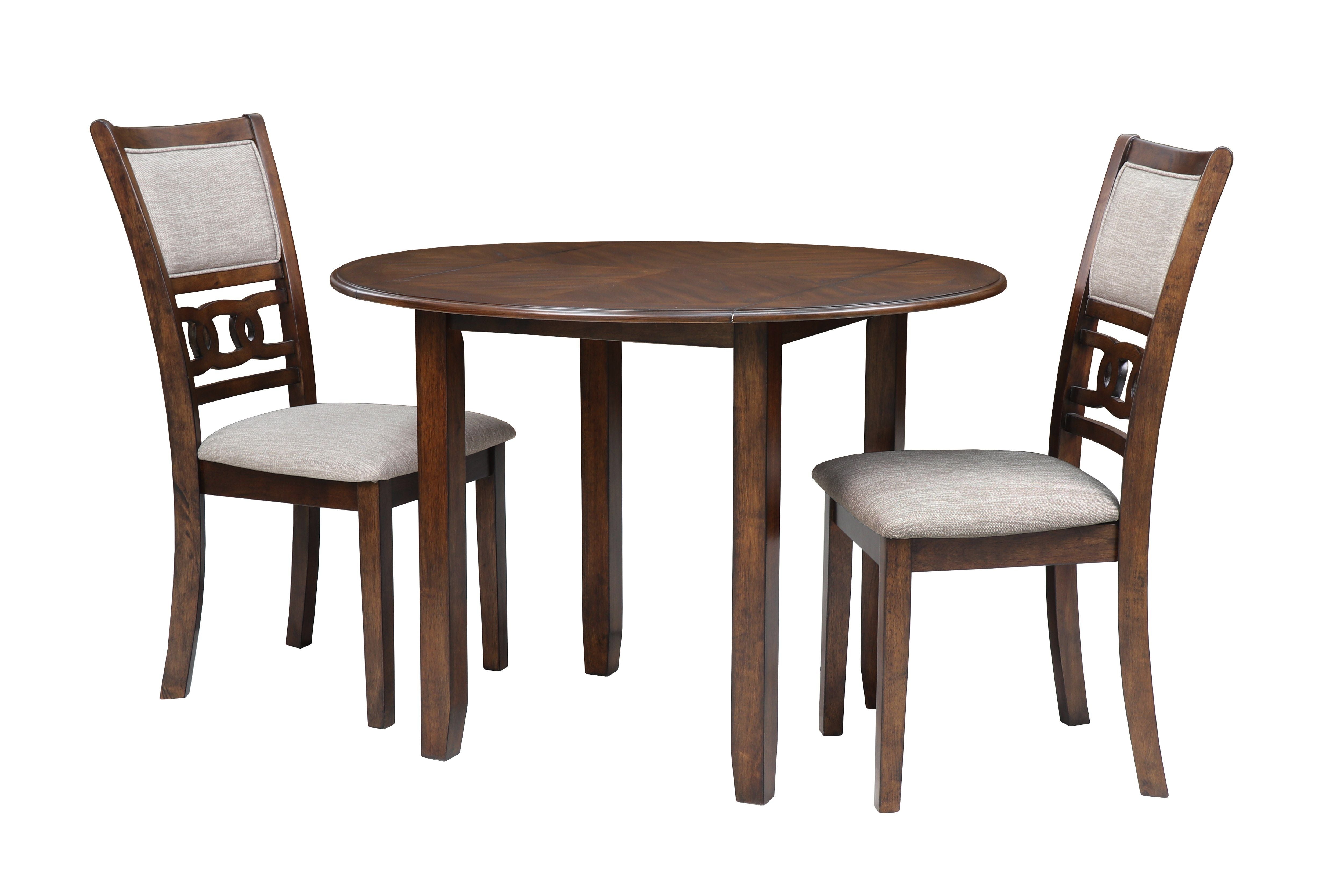 Gia - 3 Piece Dining Set (Dining Drop Leaf Table & 2 Chairs) - Cherry - Premium 3 Piece Dining Room Sets from New Classic - Just $447.50! Shop now at brett interiors