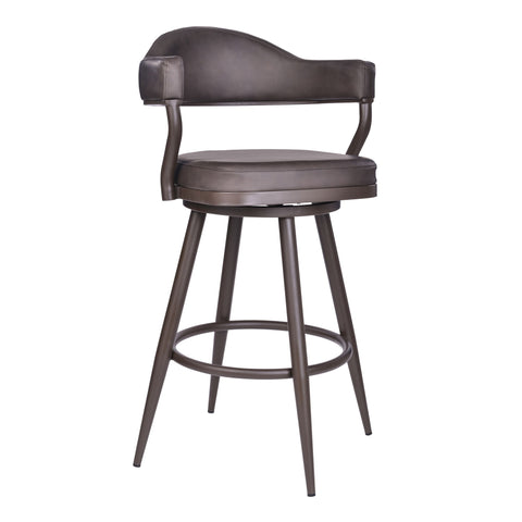 Justin - Swivel Vintage Bar Stool With Metal Legs - Premium Counter Height (24"-27") from Armen Living - Just $362.50! Shop now at brett interiors