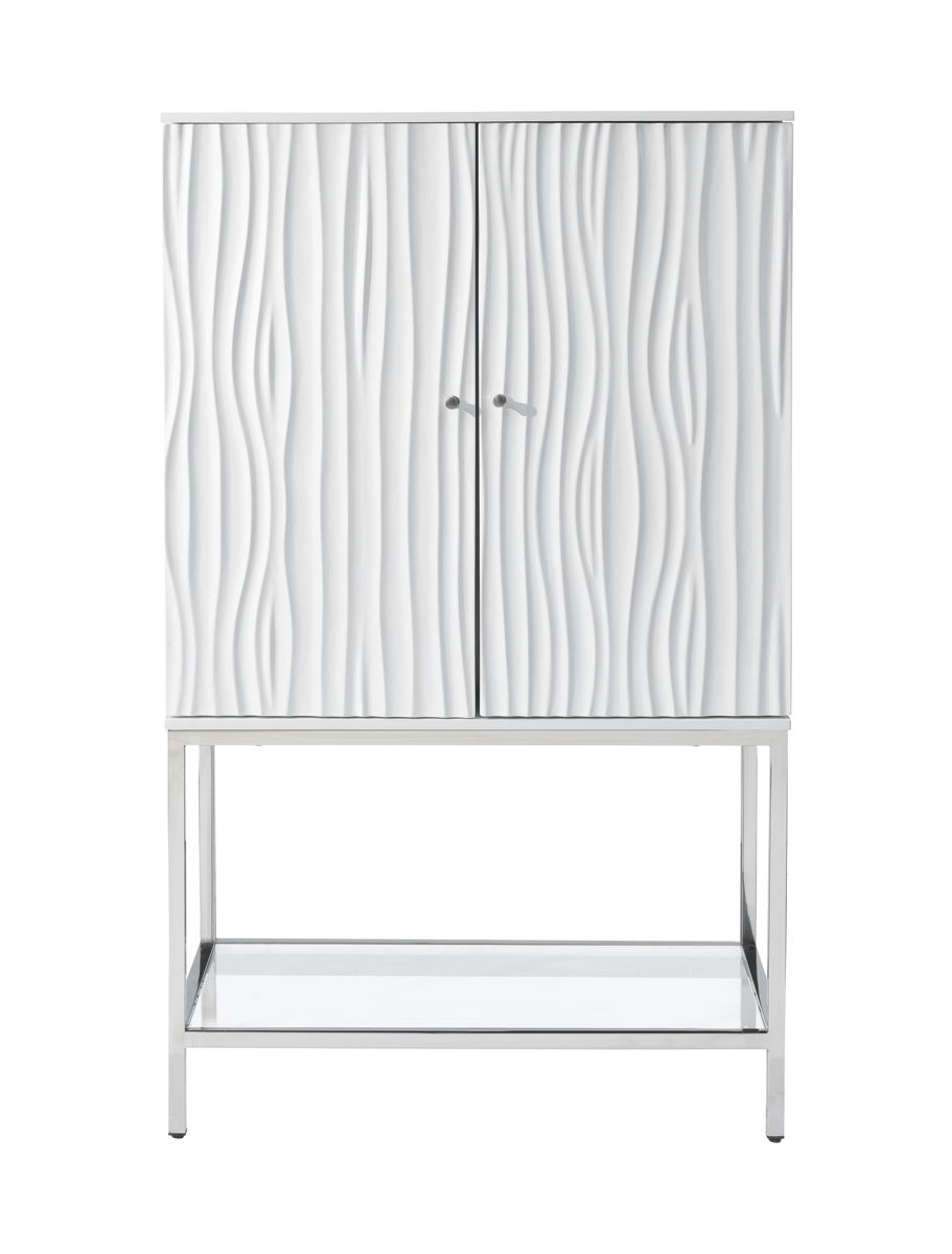 Mirabelle - Two Door Wine Cabinet - Glossy White - Premium Wine Cabinets from Coast2Coast Home - Just $5362.50! Shop now at brett interiors