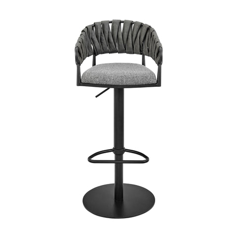 Blaise - Adjustable Counter Or Bar Stool - Black / Grey - Premium Adjustable Height from Armen Living - Just $450! Shop now at brett interiors