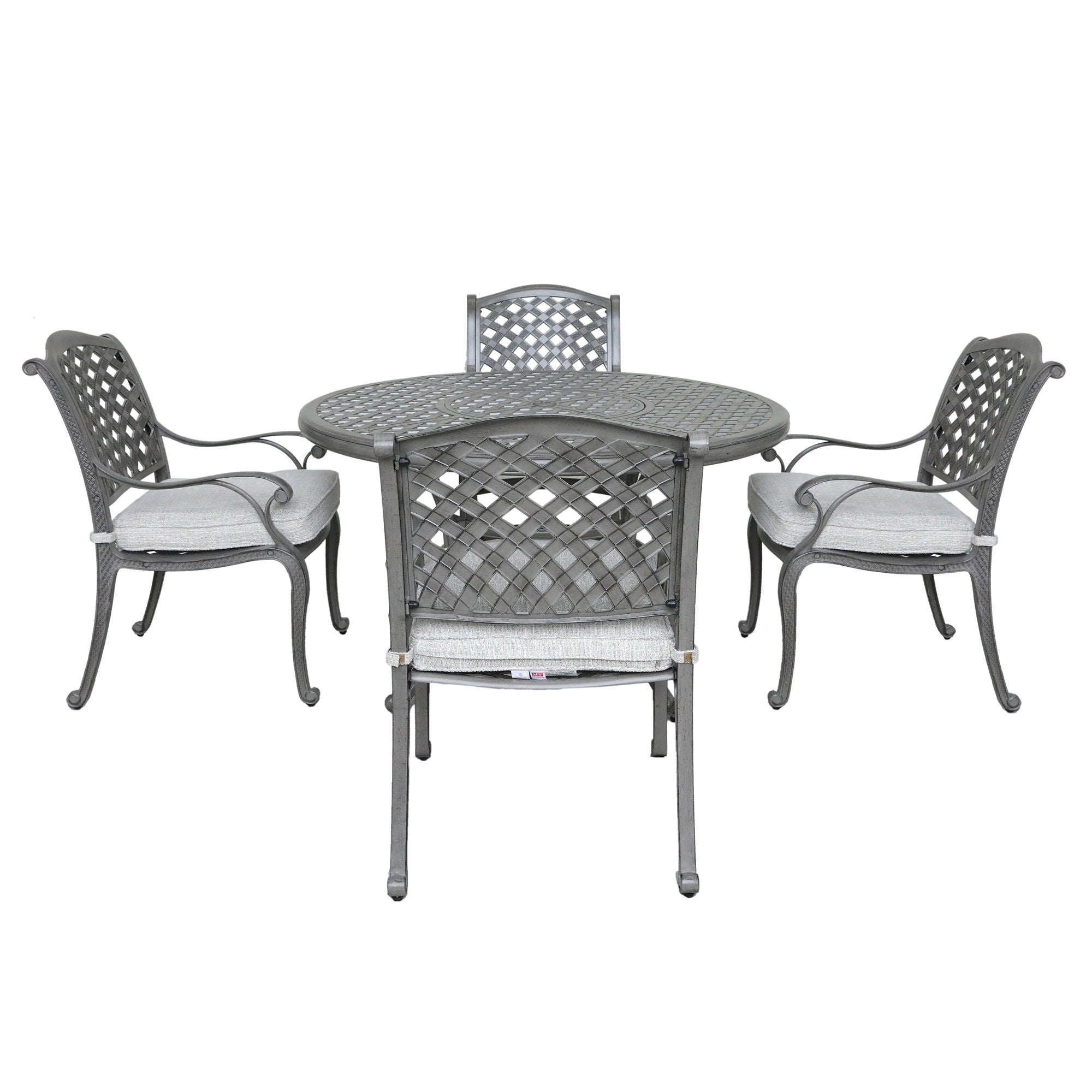 Outdoor Aluminum Dining Set With Cushion - Premium 5 Piece Outdoor Sets from Gather Craft - Just $2368! Shop now at brett interiors