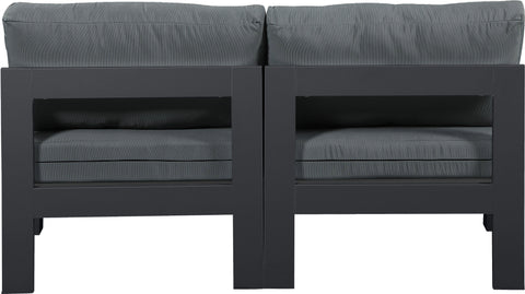 Nizuc - Outdoor Patio Modular Sofa 2 Seats - Grey - Fabric - Premium Sofas from Meridian Furniture - Just $1725! Shop now at brett interiors