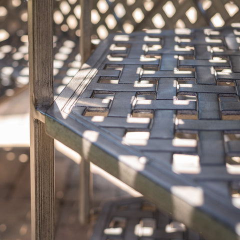 Cast Alumnim Weave Pattern Party Bar Table A - Gray - Premium Bar Tables from Gather Craft - Just $2137! Shop now at brett interiors