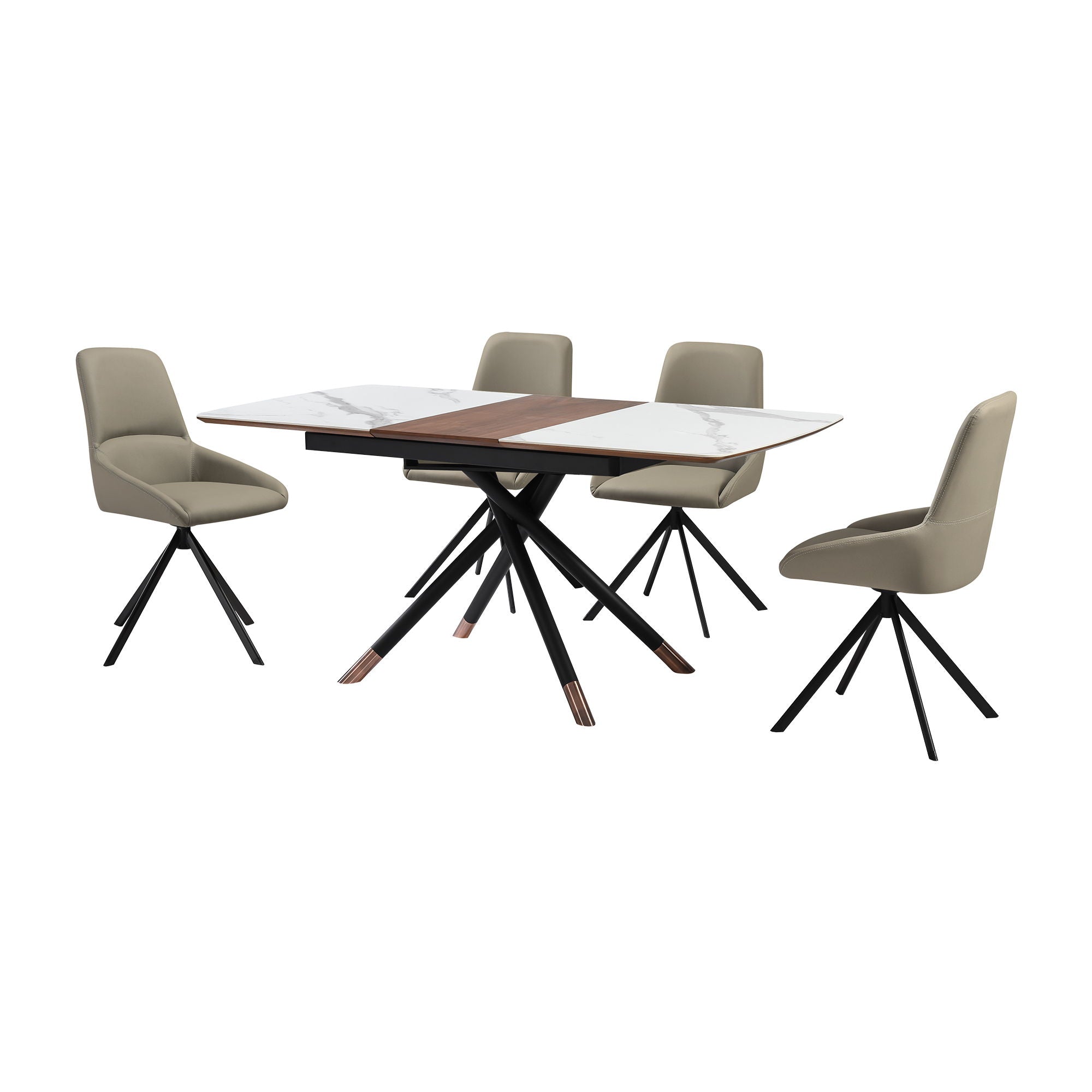 Alora Maverick - Extendable Dining Set - Premium 5 Piece Dining Room Sets from Armen Living - Just $3117.50! Shop now at brett interiors