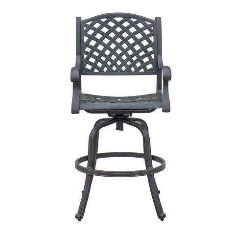 Premium Outdoor Aluminum Bar Stools With Olefin Cushions (Set of 2) - Sandstorm - Premium Stool Sets from Gather Craft - Just $1079! Shop now at brett interiors