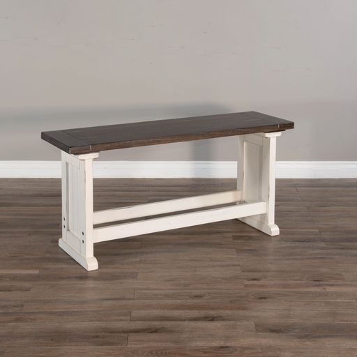 Carriage House - Counter Side Bench - White / Dark Brown - Premium Counter Benches from Sunny Designs - Just $243! Shop now at brett interiors