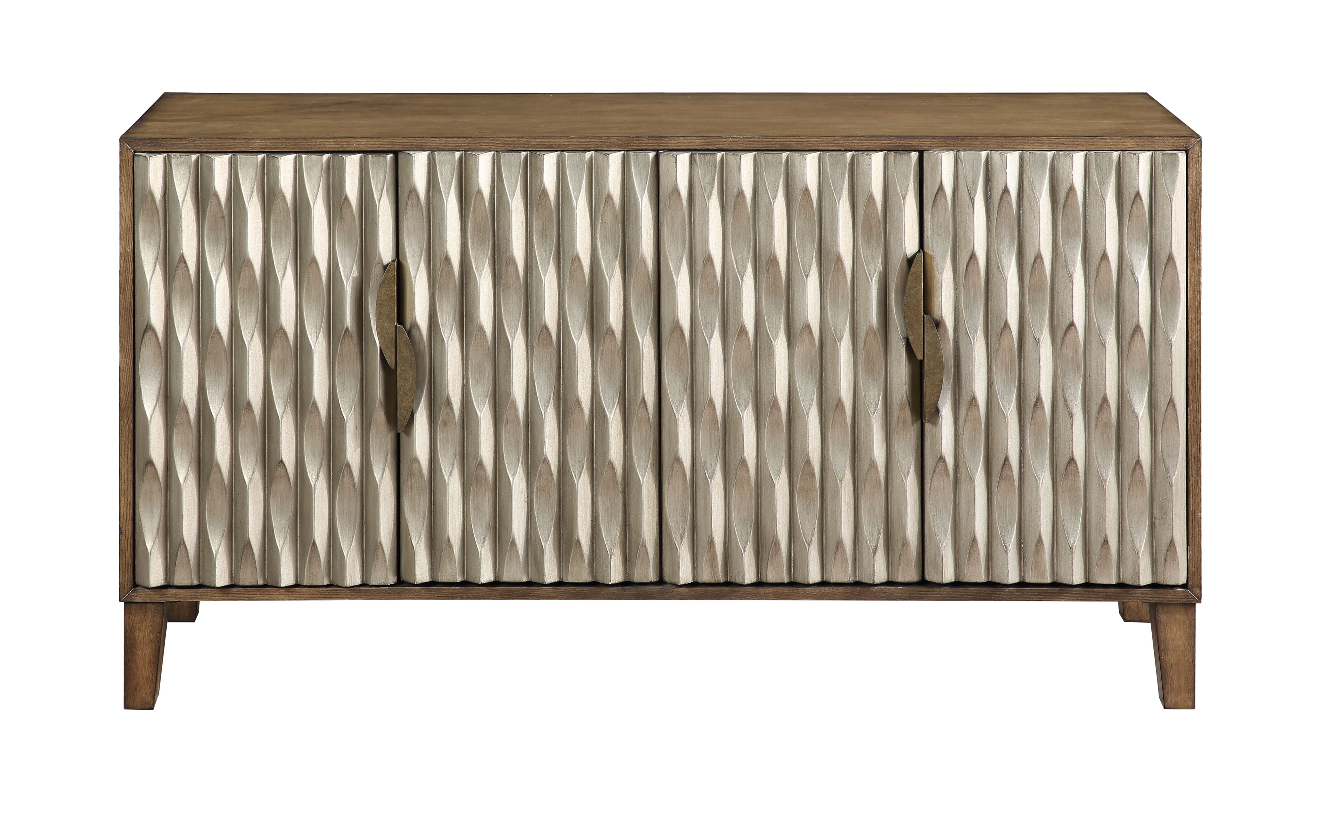 Perry - Four Door Credenza - Fossil Brown / Metallic - Premium Credenzas from Coast2Coast Home - Just $3300! Shop now at brett interiors