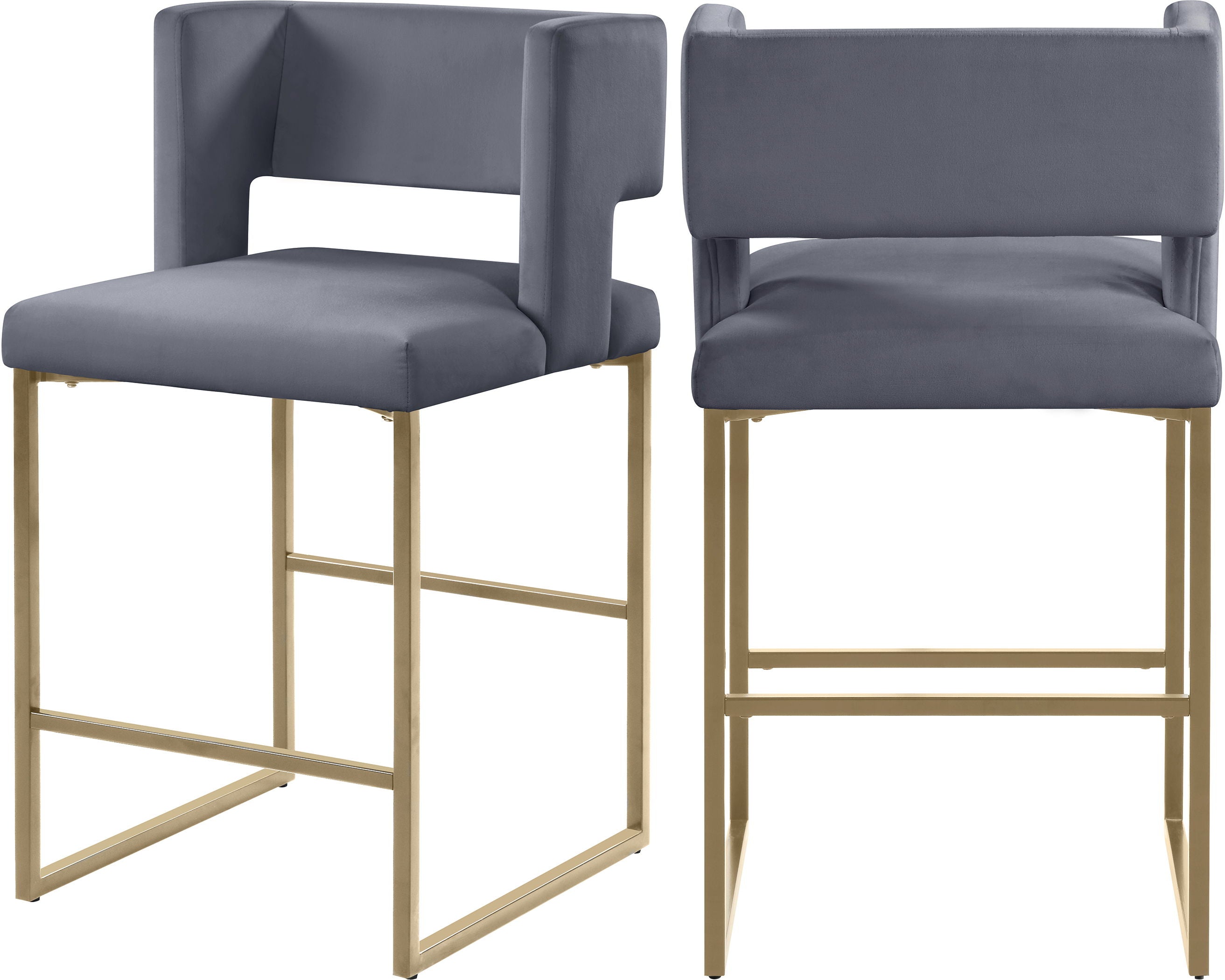 Caleb - Counter Stool with Gold Legs (Set of 2) - Premium Stool Sets from Meridian Furniture - Just $675! Shop now at brett interiors