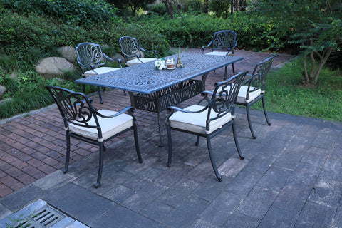 Rectangular 84.2" Long Dining Set With Sunbrella Cushions - Premium 7 Piece Outdoor Sets from Gather Craft - Just $3545! Shop now at brett interiors