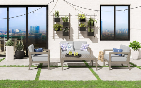 Sustain - Outdoor Loveseat 4-Piece Set - Premium 4 Piece Outdoor Sets from Homestyles - Just $4445! Shop now at brett interiors