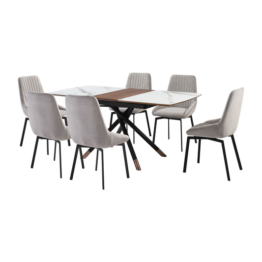 Alora Susie - Extendable Dining Set - Premium 5 Piece Dining Room Sets from Armen Living - Just $3257.50! Shop now at brett interiors