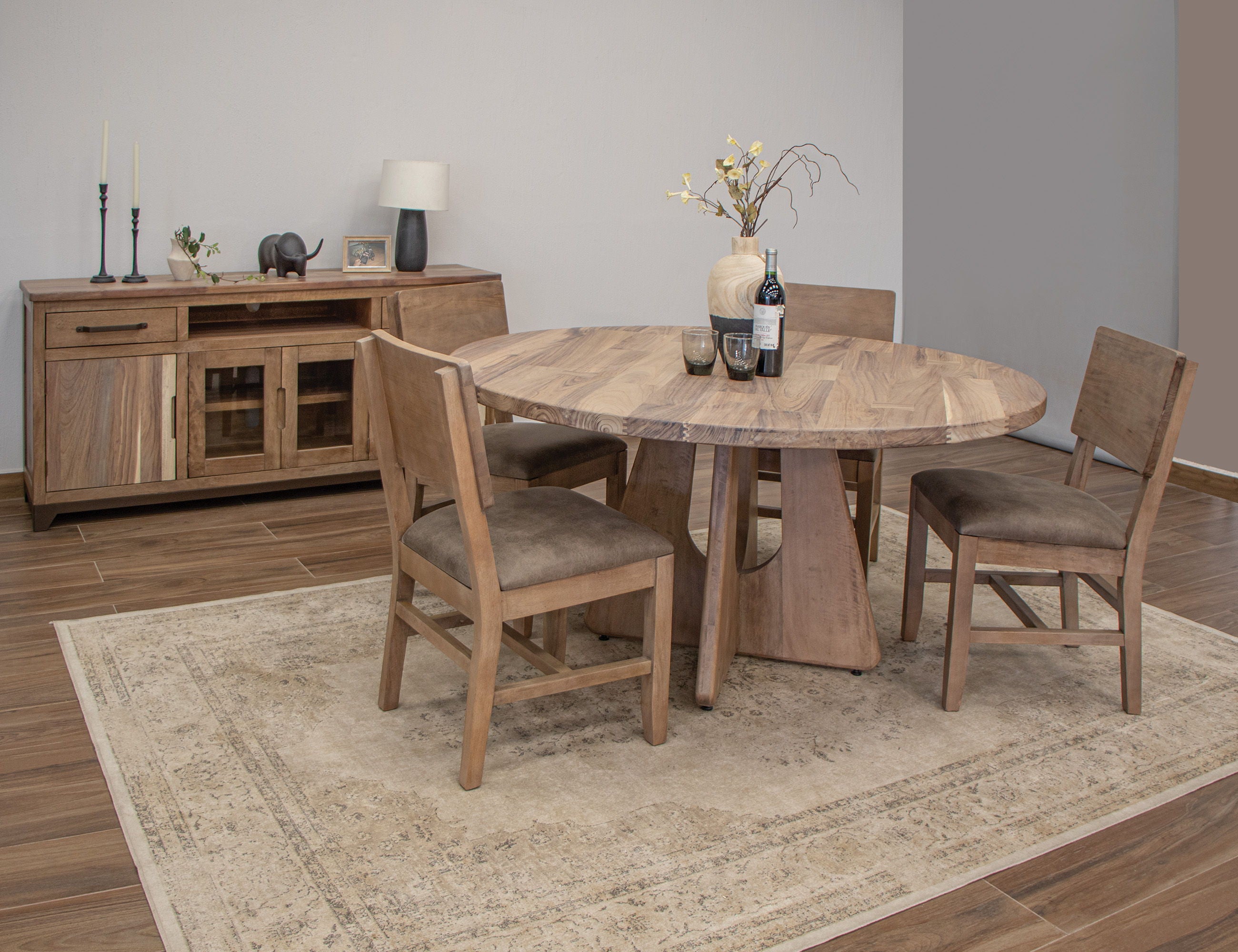 Natural Parota - Round Table - Light Brown - Premium Dining Tables from International Furniture Direct - Just $1550! Shop now at brett interiors