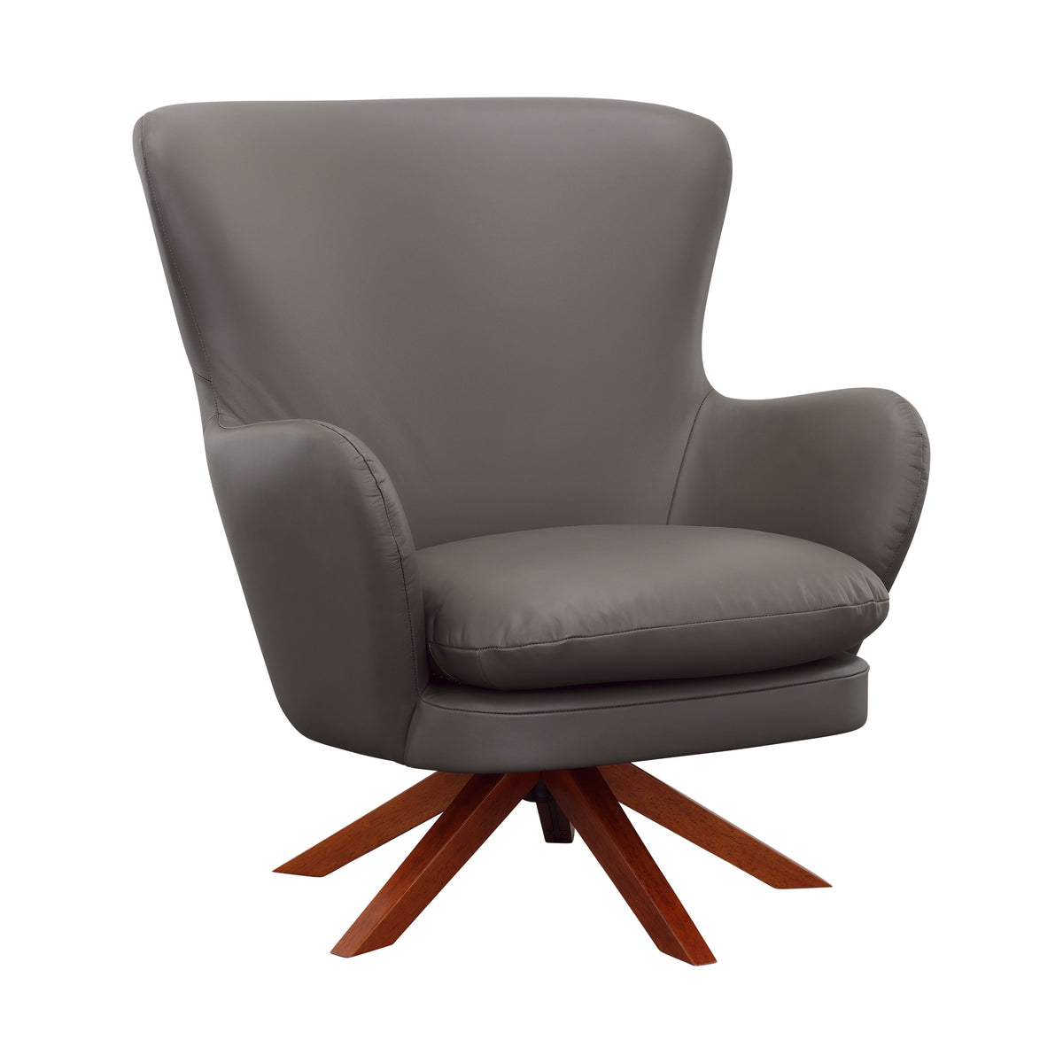 Gideon - Swivel Accent Chair - Gray / Warm Walnut - Premium Swivel Chairs from Coast2Coast Home - Just $4950! Shop now at brett interiors