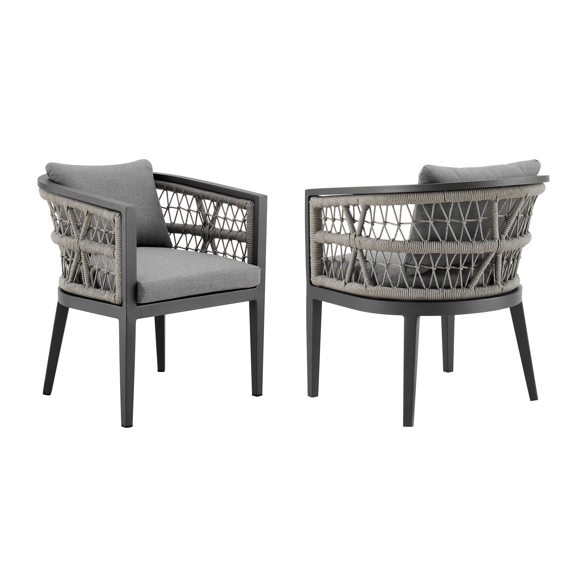 Zella - Outdoor Patio Dining Chair (Set of 2) - Light Gray / Earl Gray - Premium Chair Sets from Armen Living - Just $1675! Shop now at brett interiors