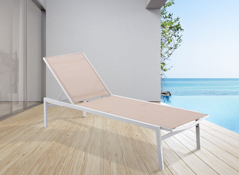 Santorini - Outdoor Patio Chaise Lounge Chair with Chrome Base - Premium Chaises from Meridian Furniture - Just $500! Shop now at brett interiors