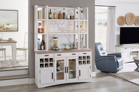 Americana Modern Dining - Buffet and Open Hutch - Cotton - Premium Hutches & Buffets from Parker House - Just $2122.50! Shop now at brett interiors